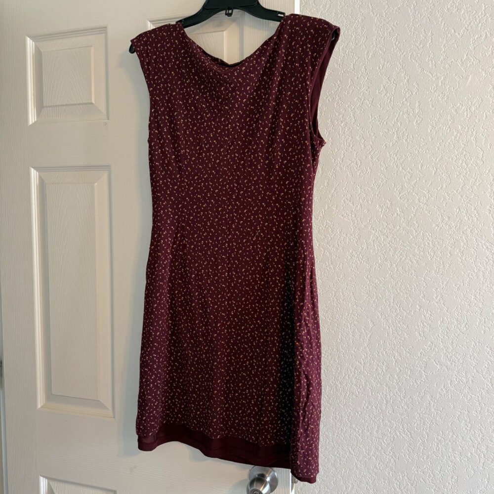 Loft Women’s Floral Scrunch Side Sleeveless Dress, Red, Large - Picture 3 of 7